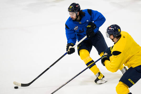 Mika Zibanejad of Sweden at a practice session
