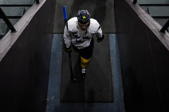 Mattias Ekholm of Sweden at a practice session