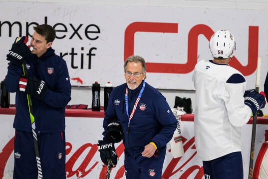 Assistant coach John Tortorella of USA at a practice session