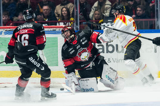 Malmö Redhawks målvakt Daniel Marmenlind deppar