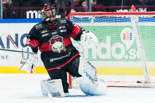 Malmö Redhawks målvakt Daniel Marmenlind deppar