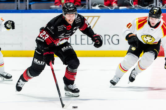 Malmö Redhawks Christoffer Forsberg och Brynäs Greg Scott