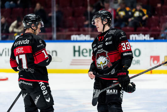 Malmö Redhawks Nikola Pasic och Joona Ikonen deppar
