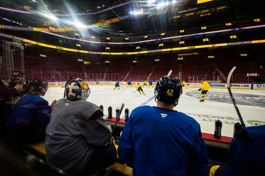 Players of Sweden at a practice session