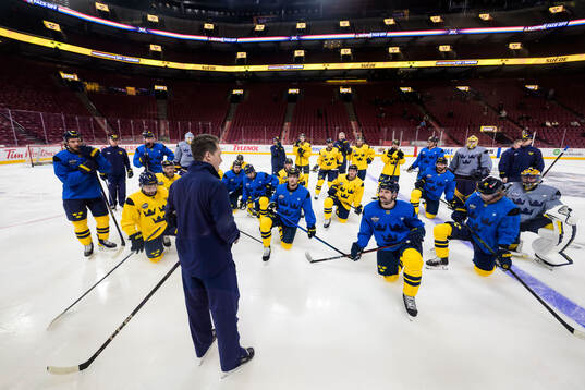 Head coach Sam Hallam of Sweden at a practice session