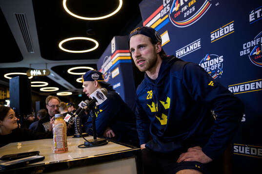 And Elias Lindholm of Sweden is being interviewed by media