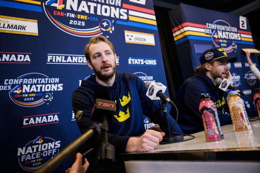 Goalkeeper Linus Ullmark and Goalkeeper Samuel Ersson of