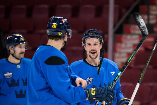 Erik Karlsson of Sweden at a practice session