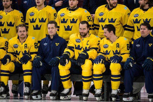 William Nylander, head coach Sam Hallam, Victor Hedman,