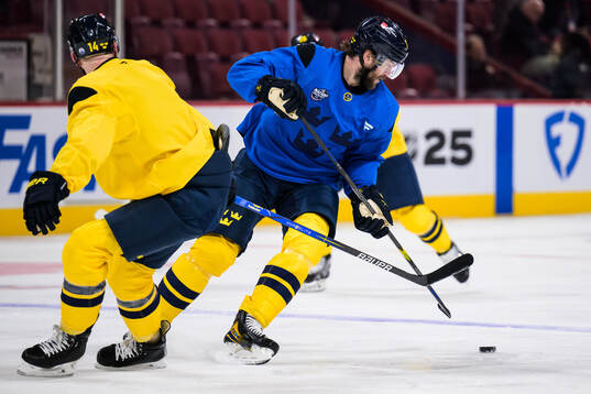 Victor Hedman of Sweden at a practice session