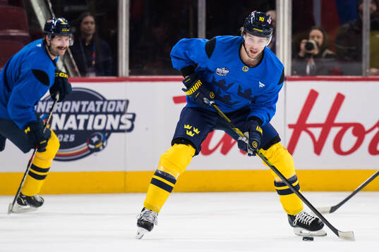 Adrian Kempe of Sweden at a practice session