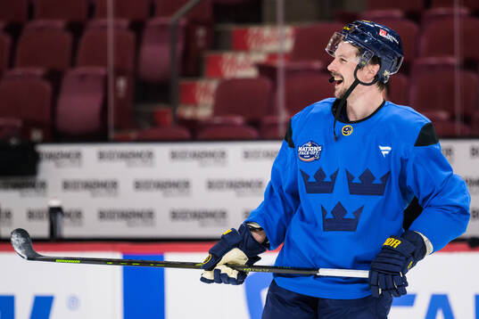 Erik Karlsson of Sweden at a practice session