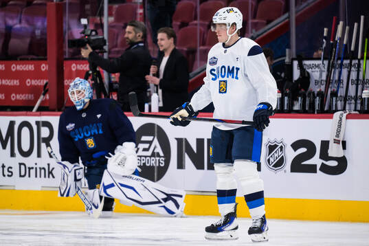 Patrik Laine of Finland at a practice session