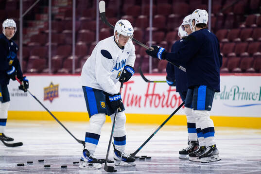 Patrik Laine of Finland at a practice session