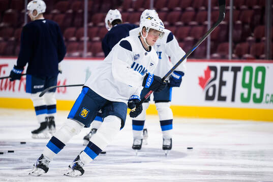 Patrik Laine of Finland at a practice session