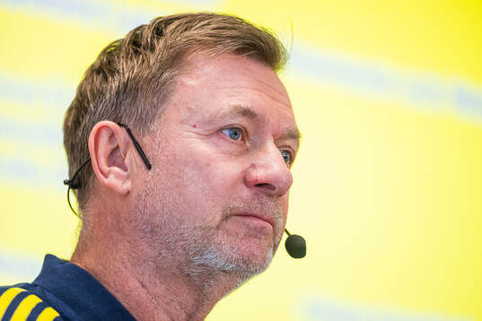 Head coach Peter Gerhardsson of the Swedish women's