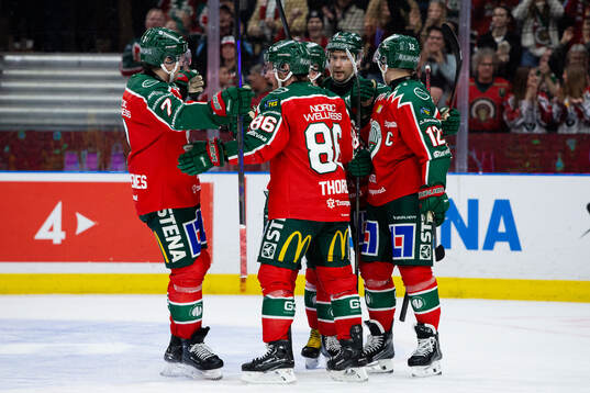 Frölundas Erik Thorell jublar