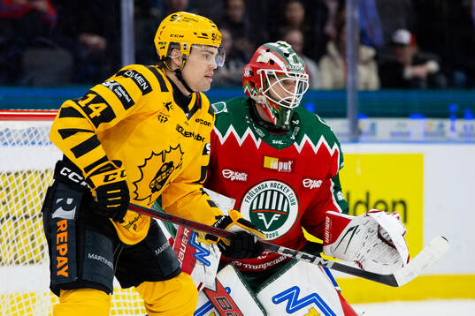 Skellefteås Andreas Johnson och Frölundas målvakt Lars