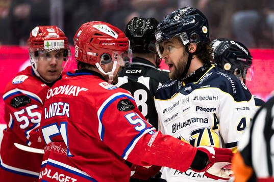 Timrås Anton Lander och HV71s Joona Luoto