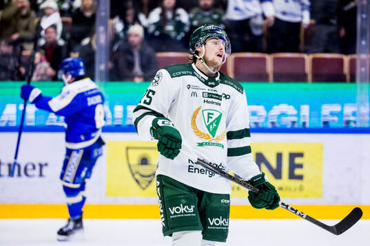 Färjestads Jeremy Salvas Groleau deppar