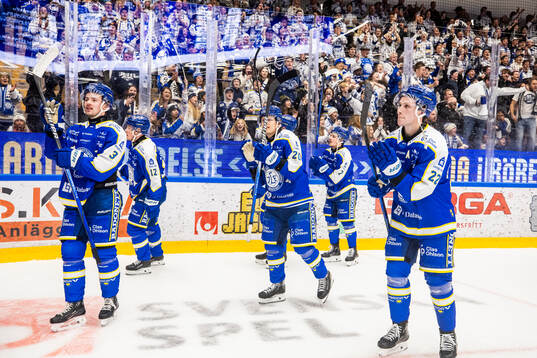 Leksands spelarna jublar