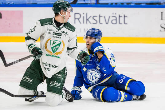 Färjestads Stian Solberg och Leksands Jon Knuts