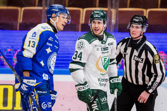 Leksands Jon Knuts och Färjestads Michael Lindqvist och