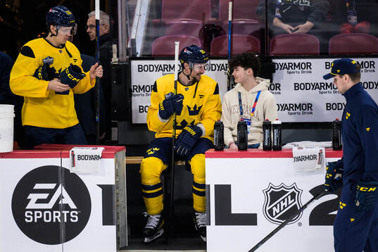 Erik Karlsson of Sweden at a practice session