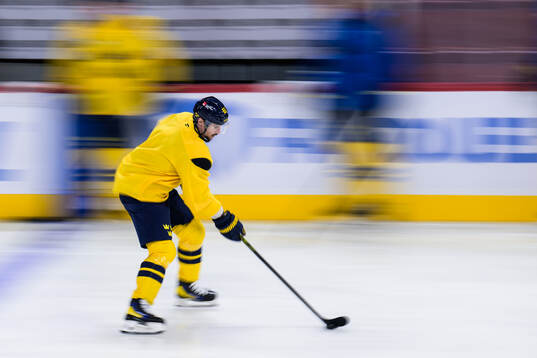 Erik Karlsson of Sweden at a practice session