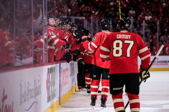 Mark Stone of Canada celebrates