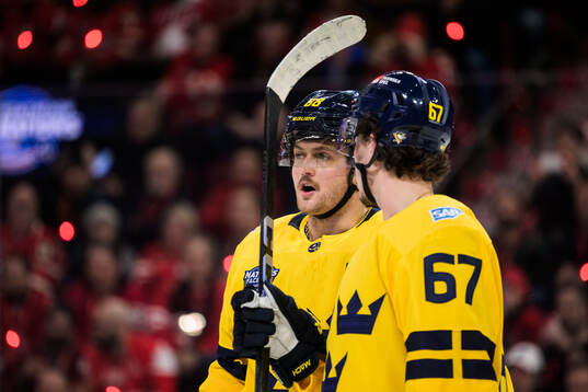 William Nylander and Rickard Rakell of Sweden