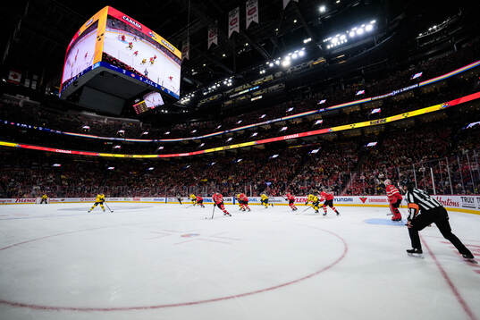 Connor McDavid of Canada controls the puck