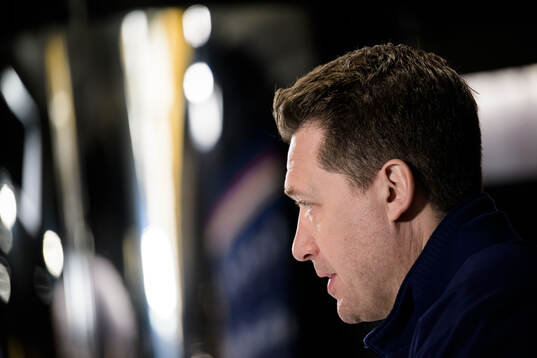 Head coach Sam Hallam of Sweden at a press event