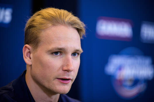 Gustav Forsling of Sweden at a press event