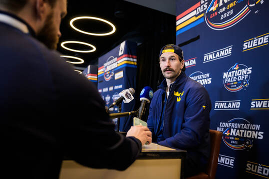 Filip Forsberg of Sweden at a press event