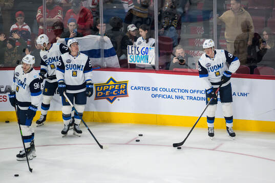 Mikko Rantanen, Nikolas Matinpalo, Erik Haula and Patrik