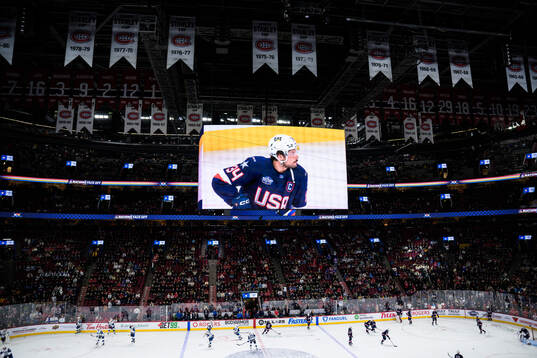 Auston Matthews of USA is seen