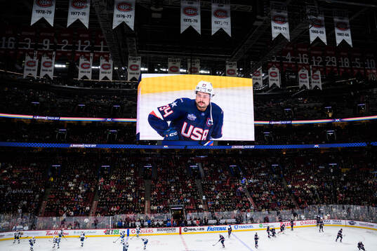 Auston Matthews of USA is seen