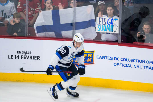 Patrik Laine of Finland at warm-up