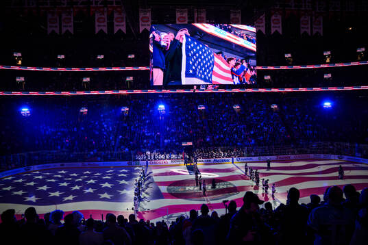 The national anthem of USA is being performed