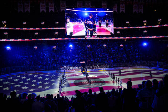 The national anthem of USA is being performed
