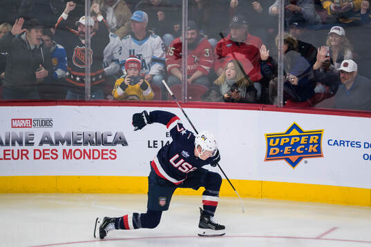 Brady Tkachuk of USA celebrates