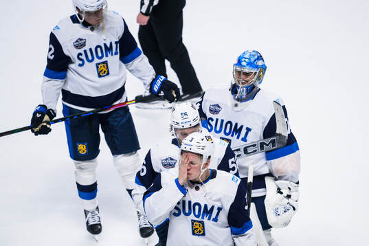 Olli Määttä of Finland looks dejected