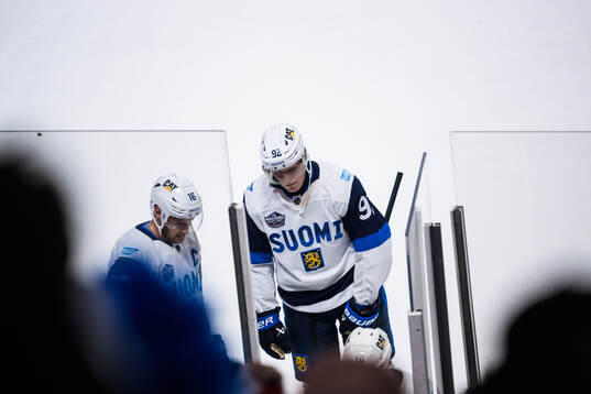 Patrik Laine of Finland looks dejected
