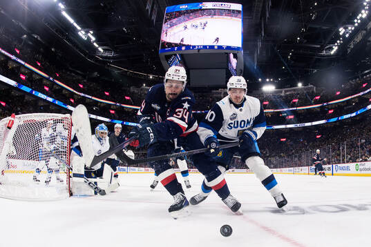 Auston Matthews of USA and Henri Jokiharju of Finland