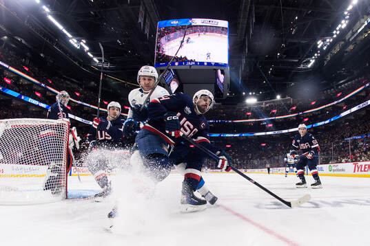 Mikko Rantanen of Finland and Auston Matthews of USA