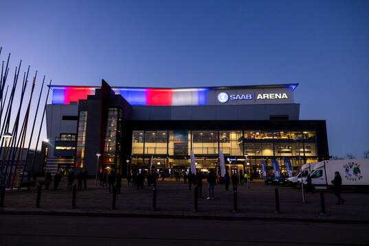 Exteriör vy av Saab Arena