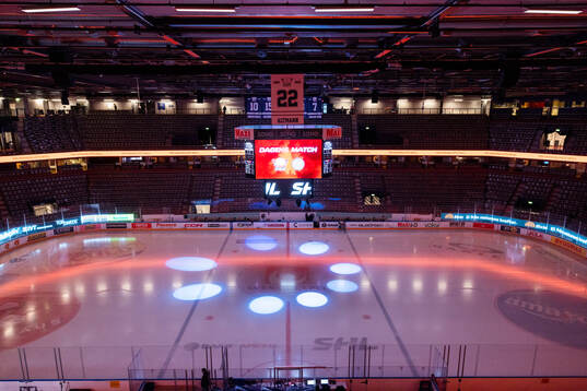 Interiör vy av Saab Arena