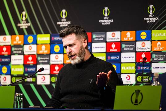 Stephen Bradley, head coach of Shamrock Rovers, at a press