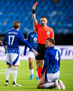 Valdemar Lund of Molde looks dejected